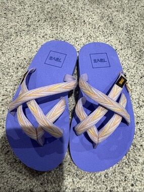 Teva Periwinkle Crisscross Strap Flip Sandals